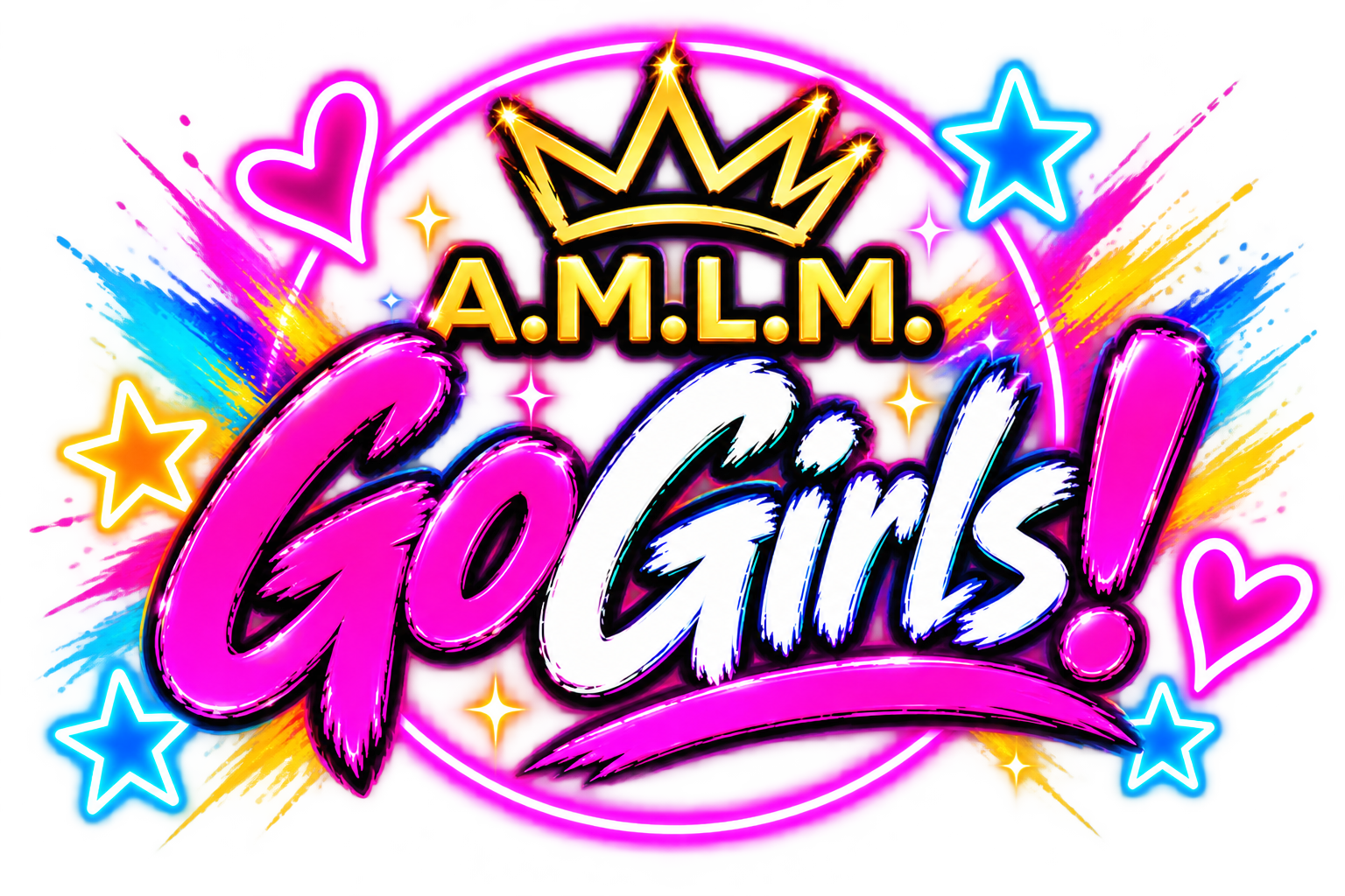 A.M.L.M. Go Girls crown logo